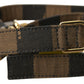 Elegant Canvas Stripe Motif Belt