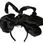 Elegant Silk Black Bow Diadem Headpiece