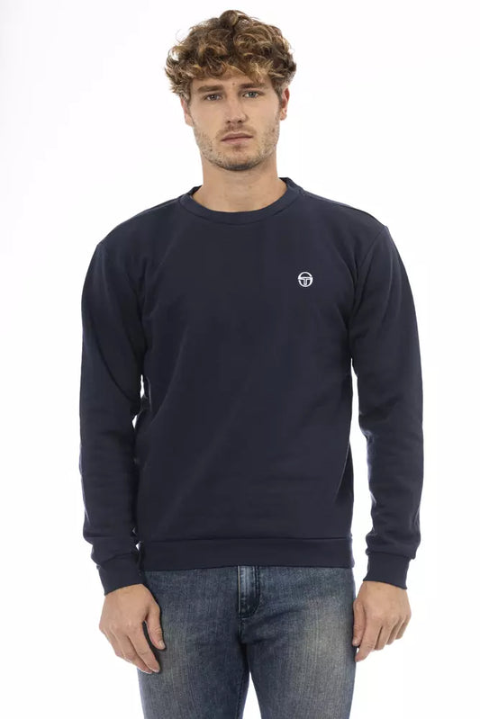 Blue Cotton Men Sweater