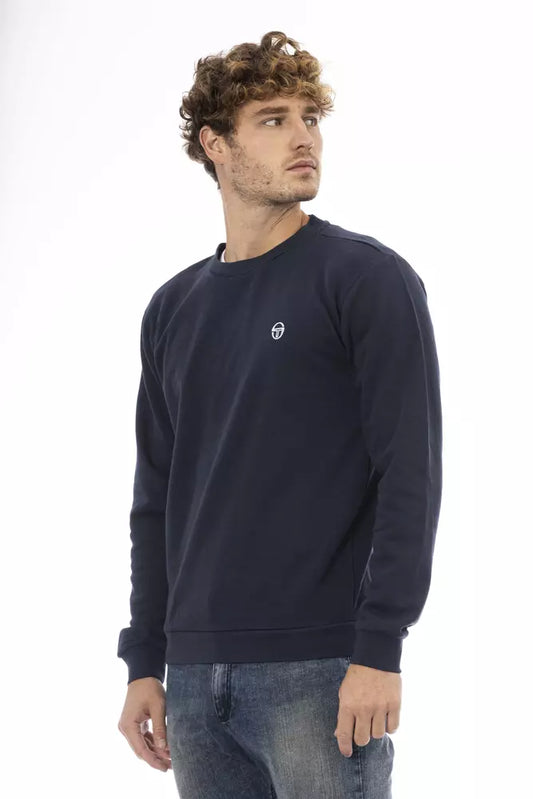 Blue Cotton Men Sweater