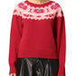 Abstract Motif Crewneck Rhinestone Sweater