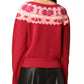 Abstract Motif Crewneck Rhinestone Sweater