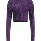 Elegant Purple Crew-Neck Cardigan