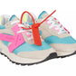 Multicolor Leather and Tech Fabric Sneakers