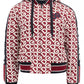 Elegant Red Hooded Logo Jacket
