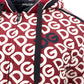 Elegant Red Hooded Logo Jacket
