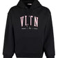 Elegant Black Cotton Hoodie with Contrasting Print