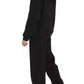 Elegant Black Cotton Hoodie with Contrasting Print