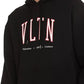 Elegant Black Cotton Hoodie with Contrasting Print