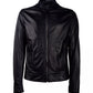 Sleek Lambskin Leather Jacket in Black
