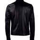 Sleek Lambskin Leather Jacket in Black
