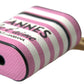 Chic Pink Stripe Leather Airpods Case