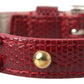 Chic Red Iguana Leather Wrap Bracelet
