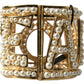 Elegant Gold Cuff with AMORE & Faux Pearls