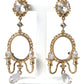 Gold Plated Mirror Chandelier Earrings