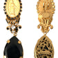 Gold Votive Crystal Madonna Earrings