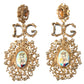 Elegant Gold Crystal Clip-On Earrings