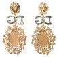 Elegant Gold Crystal Clip-On Earrings