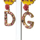 Glimmering Gold Crystal Dangle Earrings