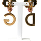 Glimmering Gold Crystal Dangle Earrings