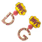 Glimmering Gold Crystal Dangle Earrings
