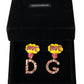 Glimmering Gold Crystal Dangle Earrings