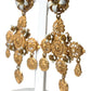 Elegant Gold Tone Madonna Floral Earrings