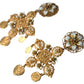 Elegant Gold Tone Madonna Floral Earrings