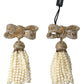 Elegant Bow Beaded Tassel Earrings