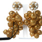 Elegant Gold Filigree Floral Clip-On Earrings