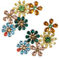 Multicolor Crystal Floral Dangle Earrings