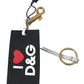 Black Silicone DG Logo Gold Brass Keychain