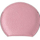 Elegant Pink Leather Hand Mirror Holder
