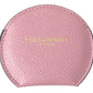 Elegant Pink Leather Hand Mirror Holder