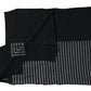 Black Gray Stripe Wool Neck Wrap Shawl Scarf