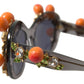 Chic Gray Crystal Applique Women's Sunglasses