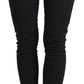Chic Black Mid Waist Skinny Jeans