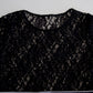 Elegant Black Round Neck Pullover Sweater