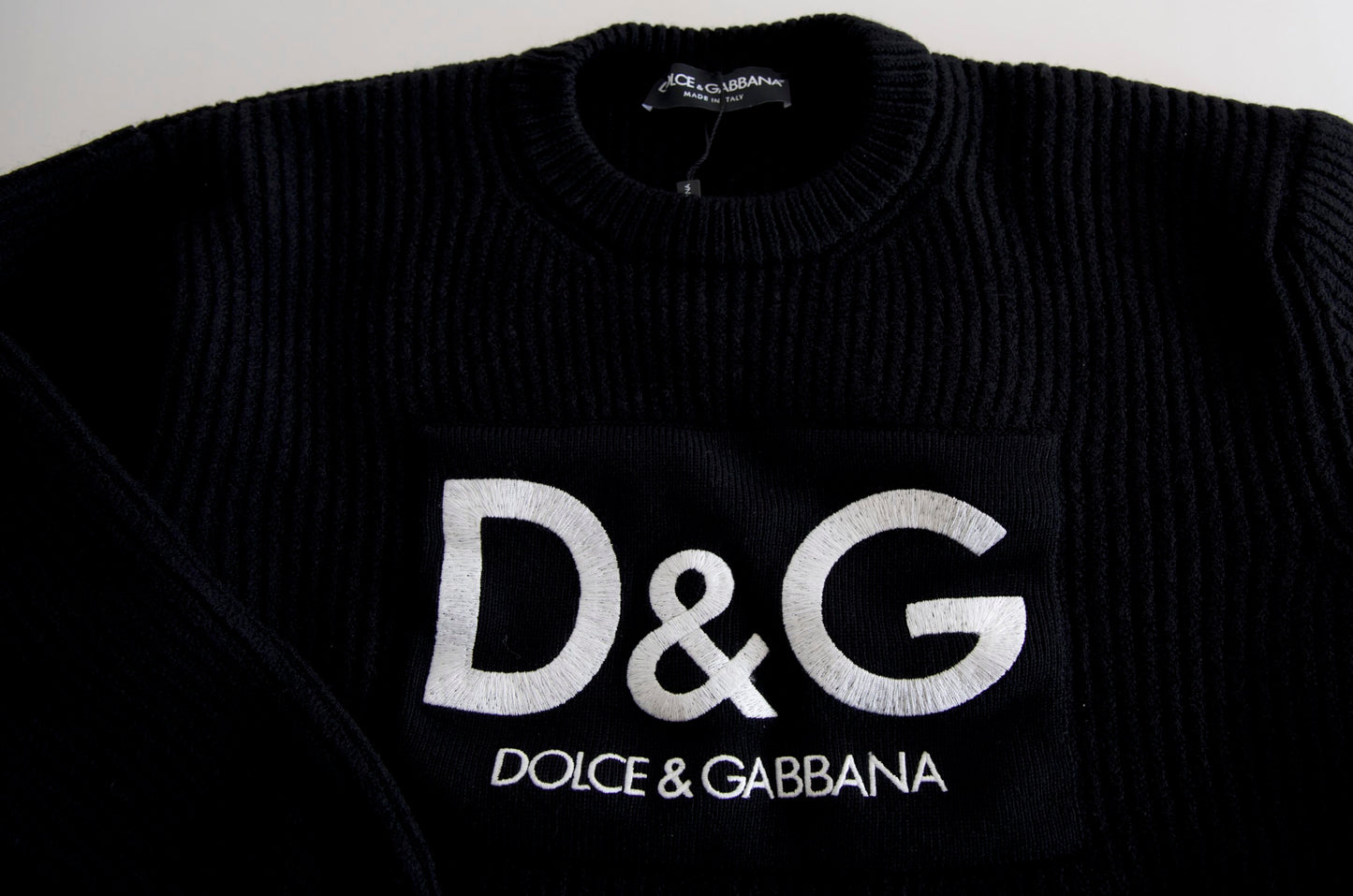 Elegant Black Virgin Wool Sweater