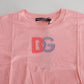 Pink Cotton DG Logo Crew Neck Tank T-shirt