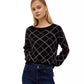 Rhinestone Embellished Check Sweater