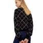 Rhinestone Embellished Check Sweater
