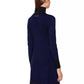 Chic Two-Tone Turtleneck Midi Dress