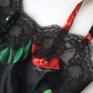 Black Anthurium Print Silk Camisole Top Underwear