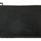 Elegant Black Leather Lanyard Cardholder
