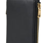 Elegant Black Leather Cardholder with Zip Detail