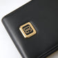 Elegant Black Leather Cardholder with Zip Detail