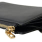 Elegant Black Leather Cardholder with Zip Detail