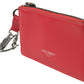 Chic Red Leather Card Holder Wallet