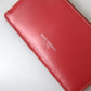 Chic Red Leather Card Holder Wallet